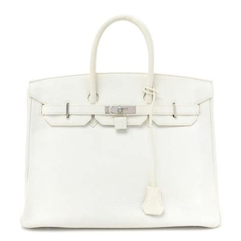 HERMES Taurillon Clemence Birkin 35 White